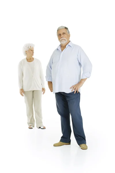 Elderly couple separated — Stock Photo, Image