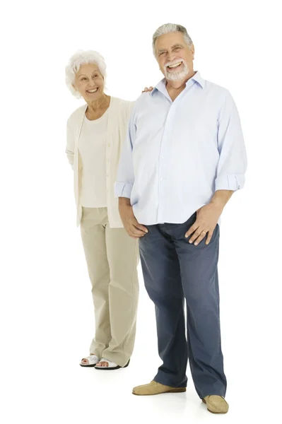 Gülümseyen yaşlı çift — Stok fotoğraf