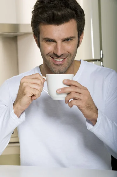 Muž Pití Kávy — Stock fotografie
