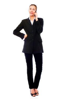 Young businesswoman with mobile clipart