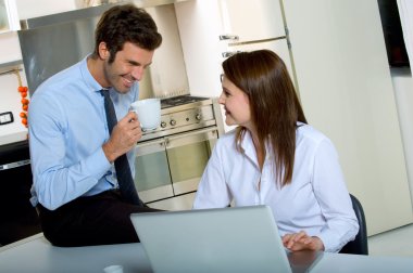 Couple drinking coffee clipart