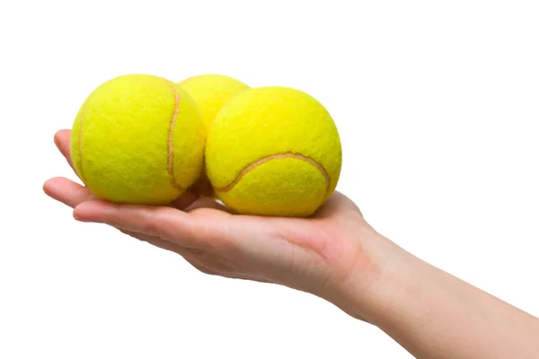 Ручні та тенісні м'ячі — стокове фото