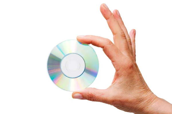 stock image Hand holding one dvd