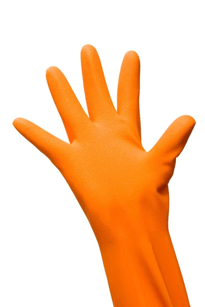 Open hand with rubber glove — Stock Photo, Image