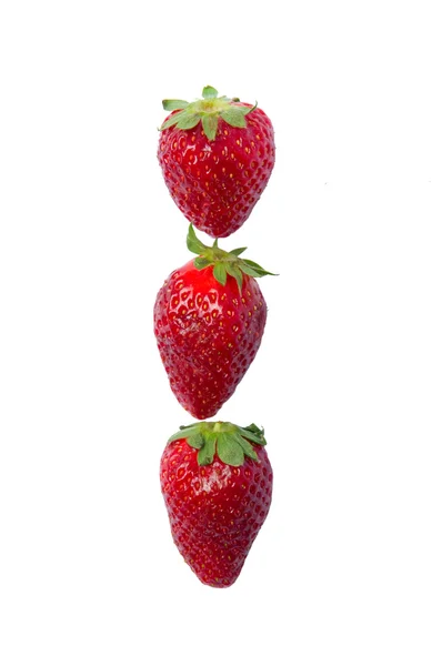 Drie aardbeien — Stockfoto