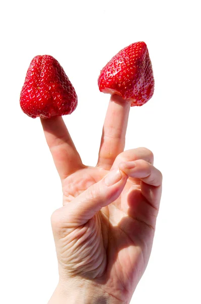 Twee aardbeien — Stockfoto