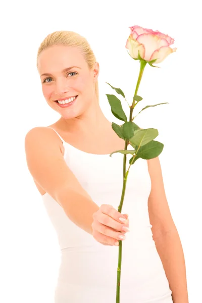 Woman with a rose Royalty Free Stock Images