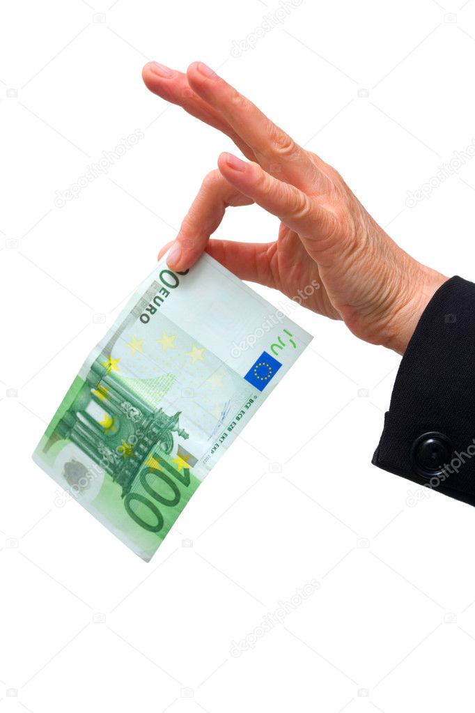 Hand holding 100 euro
