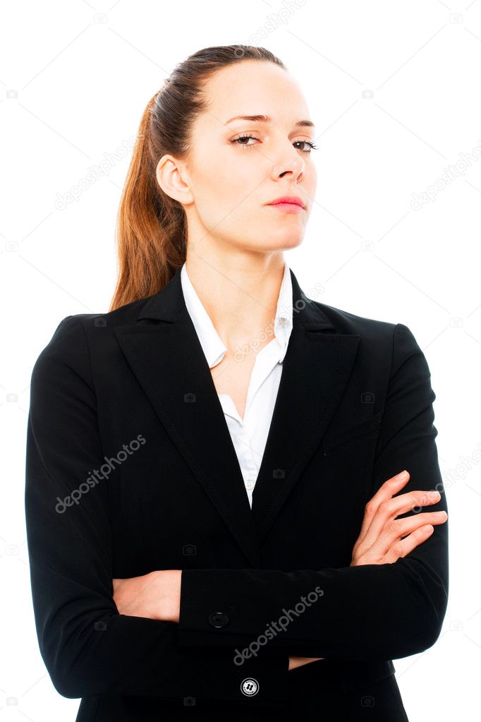 Severe businesswoman with arms crossed