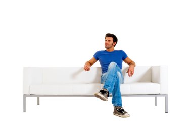 Man on the sofa clipart