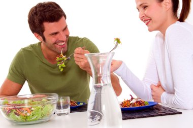 Couple having lunch clipart