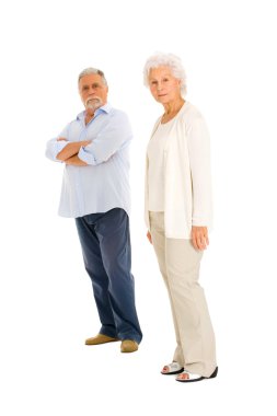 Elderly couple separated clipart