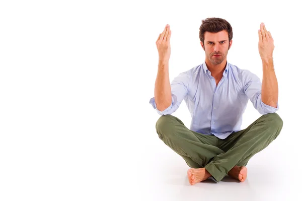 Yoga yapan adam. — Stok fotoğraf