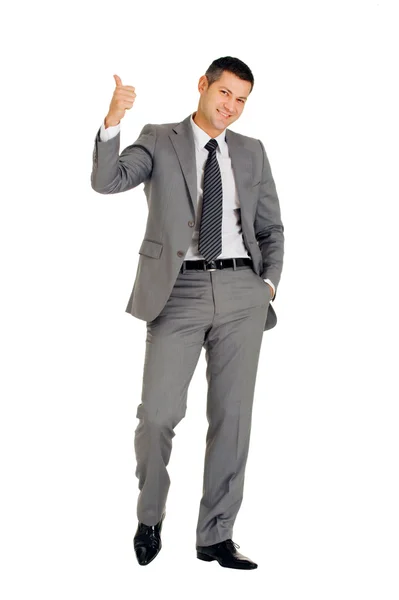 Бизнесмен с большим пальцем вверх — стоковое фото