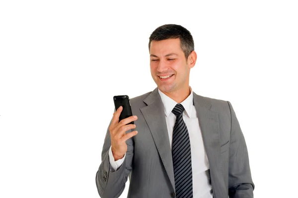 Hombre de negocios con teléfono móvil — Foto de Stock