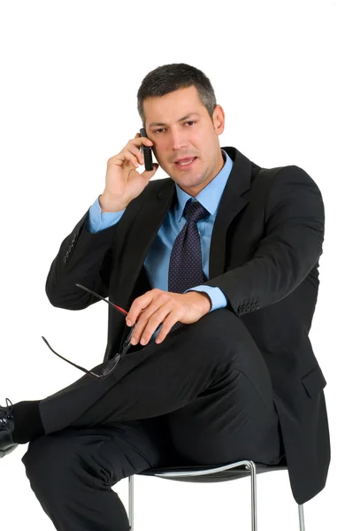 Businessman with mobile — Stock Photo, Image