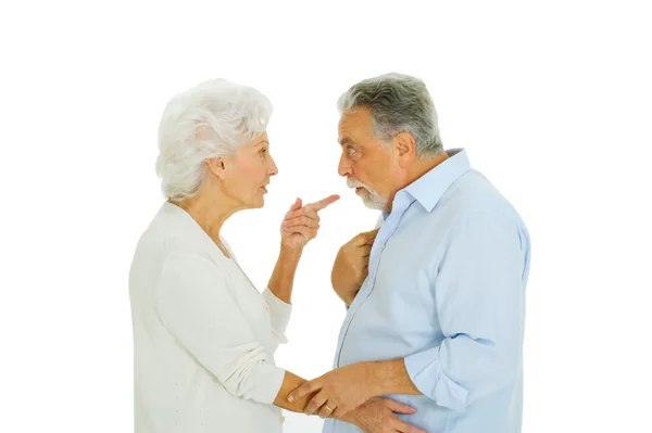 Elderly couple disagreement — Stock Photo, Image