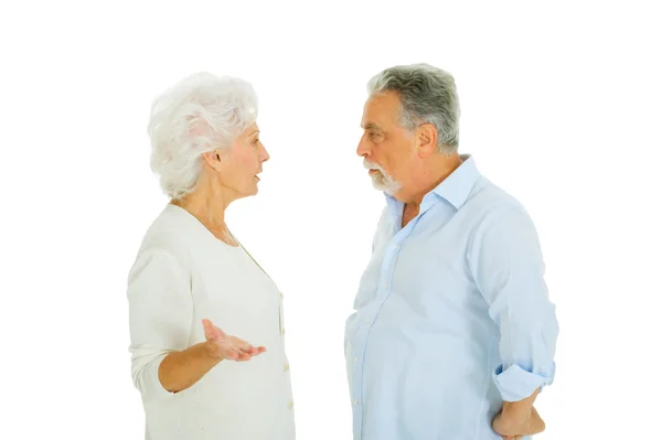 Bejaarde echtpaar onenigheid — Stockfoto