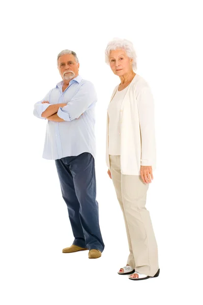 Elderly couple separated — Stock Photo, Image