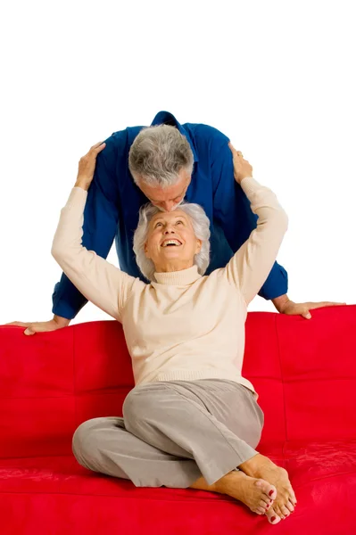 Retrato de una feliz pareja de ancianos —  Fotos de Stock