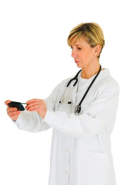 Médico com celular — Fotografia de Stock