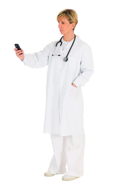 Läkare med mobil — Stockfoto