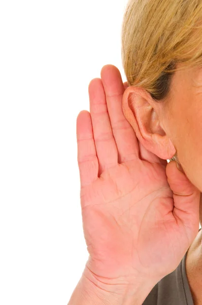 Mulher ouvindo — Fotografia de Stock
