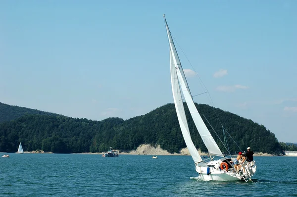 Sailing Solina Lake Poland Stock Photo