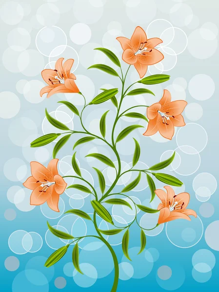 Blommönster med en Lilja — Stock vektor