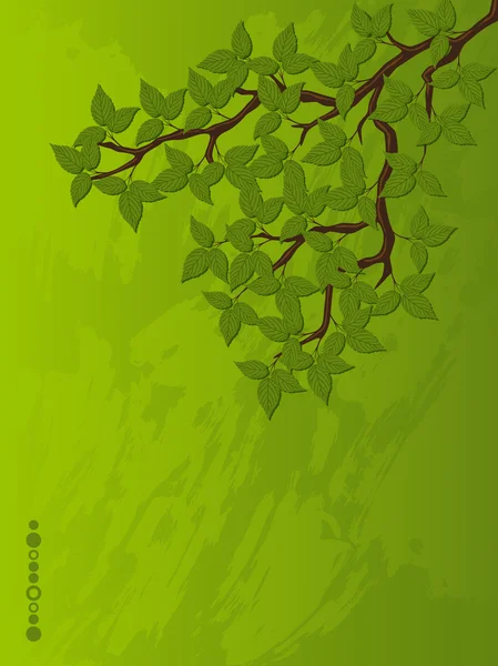 Grunge background with a tree branch — Stock Vector