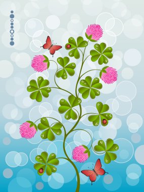 Floral background with a clover. Vector illustration. clipart