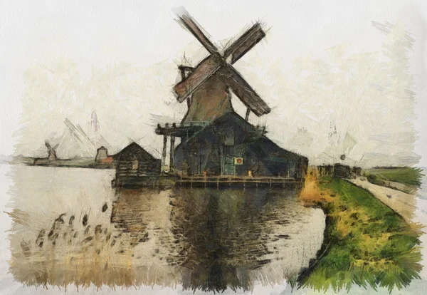 stock image Holland Windmill