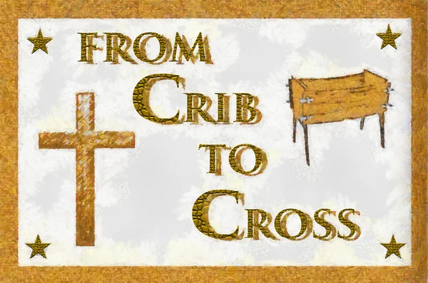 Szopka na krzyż Christian Art (cień) — Zdjęcie stockowe
