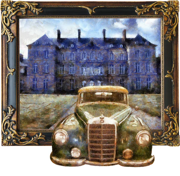 Vintage cars (3D oil painting) — Stock Photo, Image
