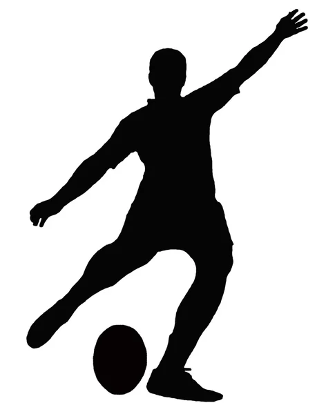 スポーツ シルエット - ラグビー フットボール キッカー — ストック写真
