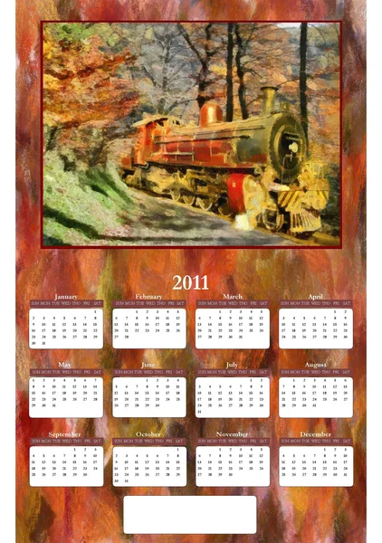 Calendario annuale 2011 - Treno a vapore — Foto Stock
