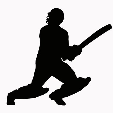 Sport Silhouette - Cricket Batsman clipart