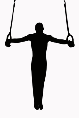 Sport Silhouette - Gymnast on Rings clipart