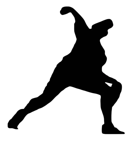 Sportovní Silueta Vrhací Míč Baseball Džbán — Stockový vektor