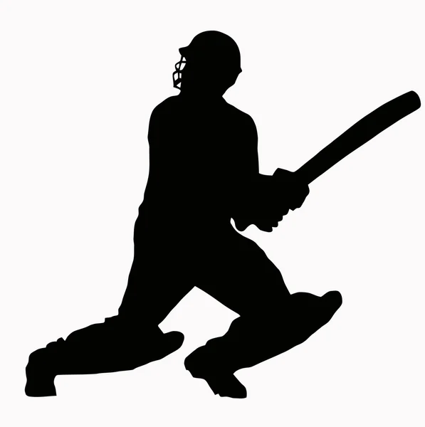 Sport silhuett - cricket slagman — Stock vektor