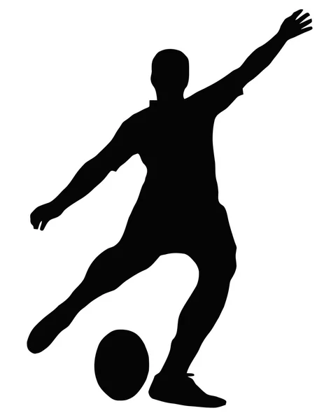 Sport Silhouette - Rugby Football Kicker — Stock Vector