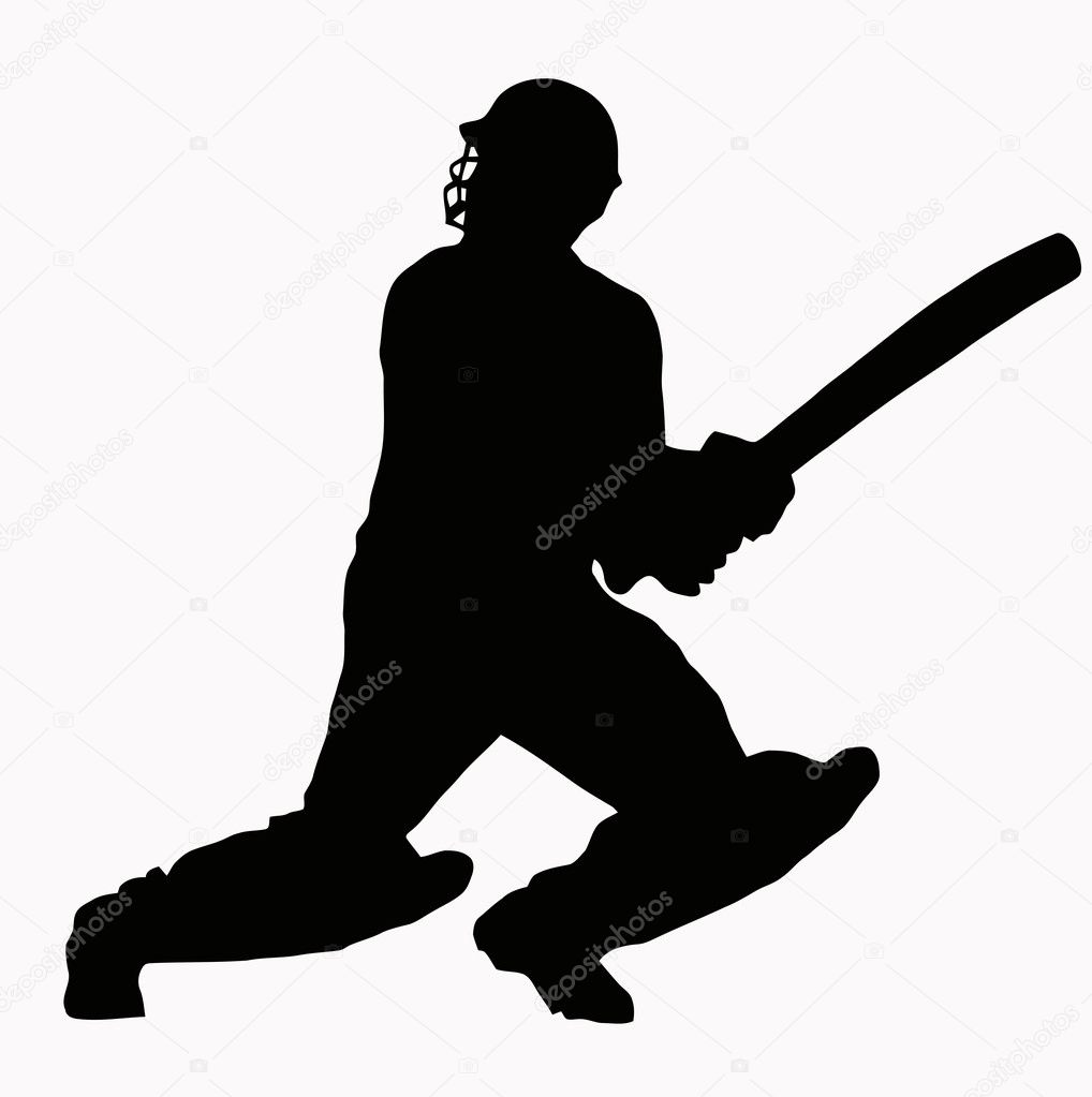 Sport Silhouette - Cricket Batsman