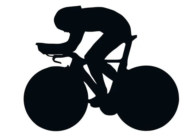 运动剪影 自行车赛孤立白色背景上的黑色图像 — 图库矢量图片