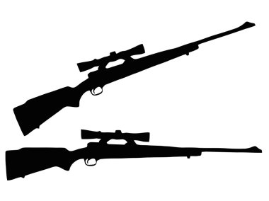 Isolated Firearm - Rifle with Scope clipart