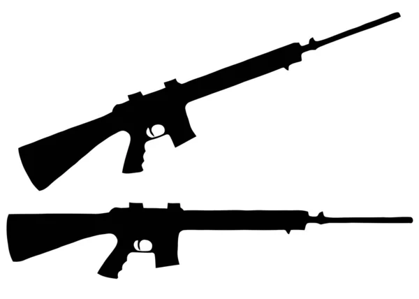 Arma Fuego Aislada Rifle Automático — Vector de stock