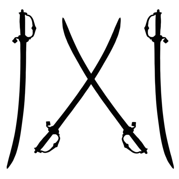 Kolekce silueta zbraně - meče — Stockový vektor