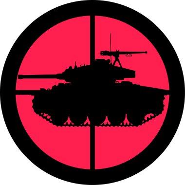 bir silahın teleskop crosshair depoda. koruma, yorgun, hoşgörüsüzlük veya altında soruşturma olma ihtiyacı için sembolik olabilir.