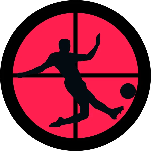 Joueur Soccer Soccer Dans Réticule Télescope Pistolet Aussi Symbolique Pour — Image vectorielle
