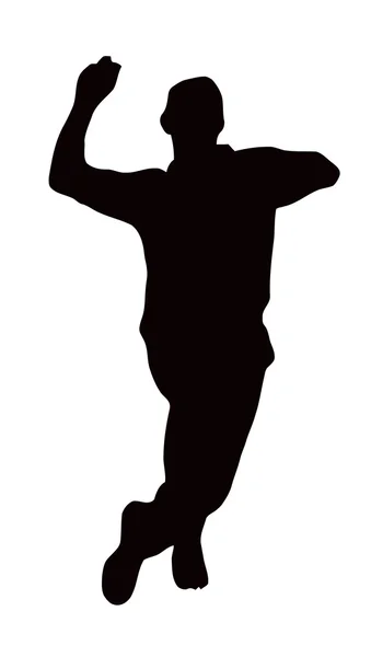 Silhouette de sport Bowler Run-up — Image vectorielle