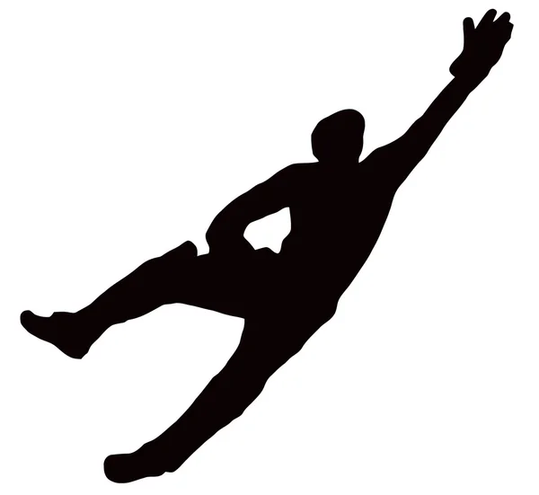Sport silhouette - wicket-keeper duik — Stockvector